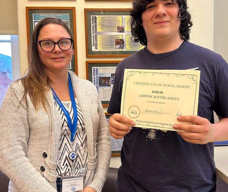 HCS Junior Receives Scholarship to Attend Skills USA Leadership Conference